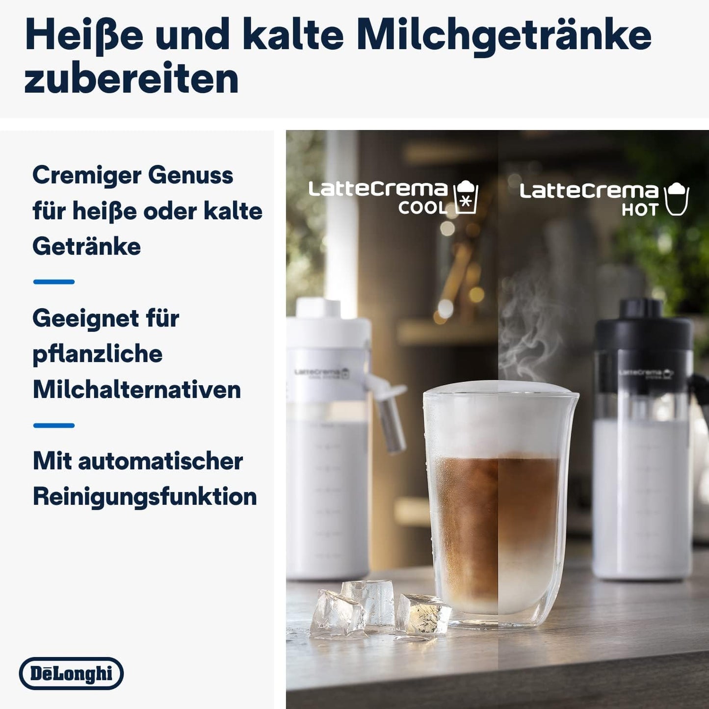 De'Longhi Eletta Explore Cold Brew ECAM452.67.G, Automatyczny Ekspres do Kawy z Systemem LatteCrema Hot i Cool, Technologia Cold Extraction, w Zestawie Dzbanek do Kawy, Ciemnoszary